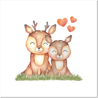 Valentines Deer Posters and Art